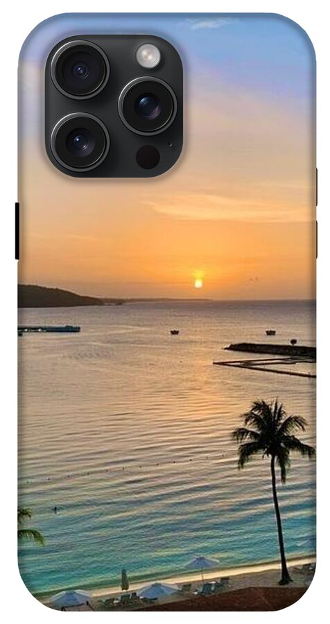 Tropical Sunset Over Serene Bay - Phone Case