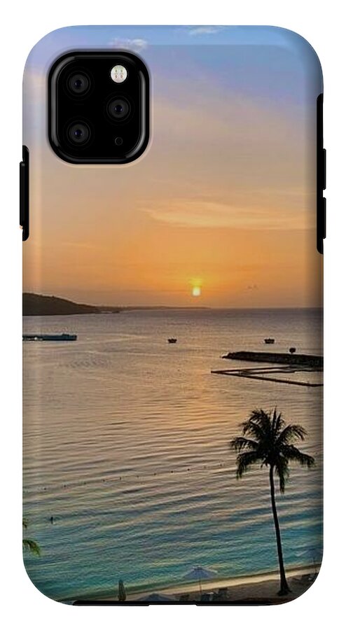 Tropical Sunset Over Serene Bay - Phone Case
