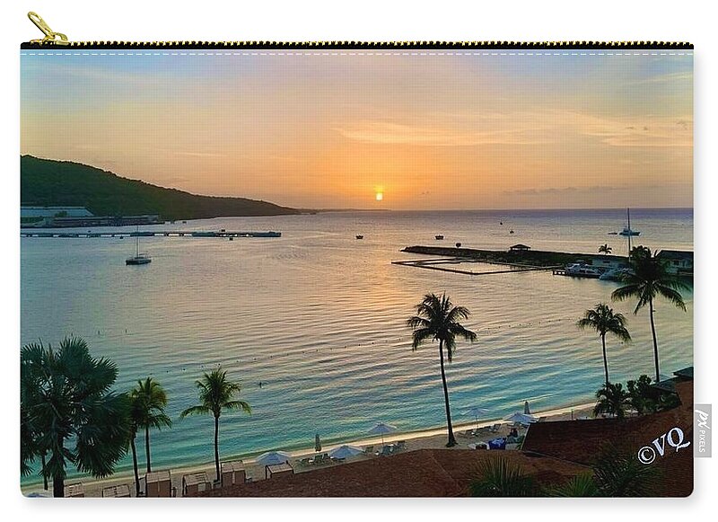 Tropical Sunset Over Serene Bay - Zip Pouch