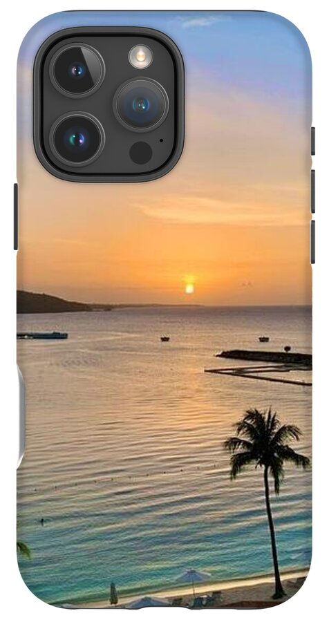 Tropical Sunset Over Serene Bay - Phone Case