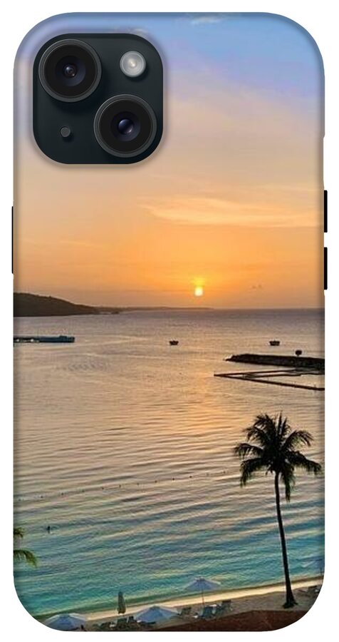 Tropical Sunset Over Serene Bay - Phone Case