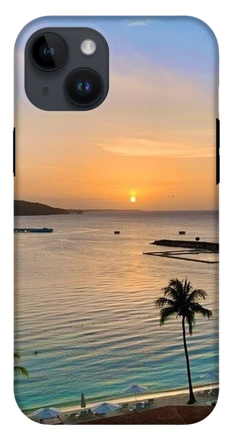 Tropical Sunset Over Serene Bay - Phone Case
