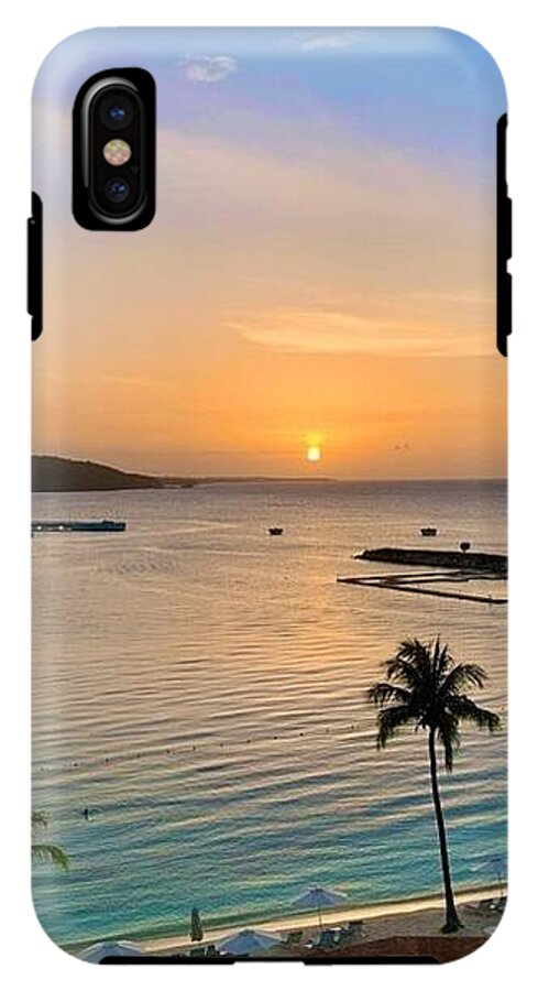 Tropical Sunset Over Serene Bay - Phone Case