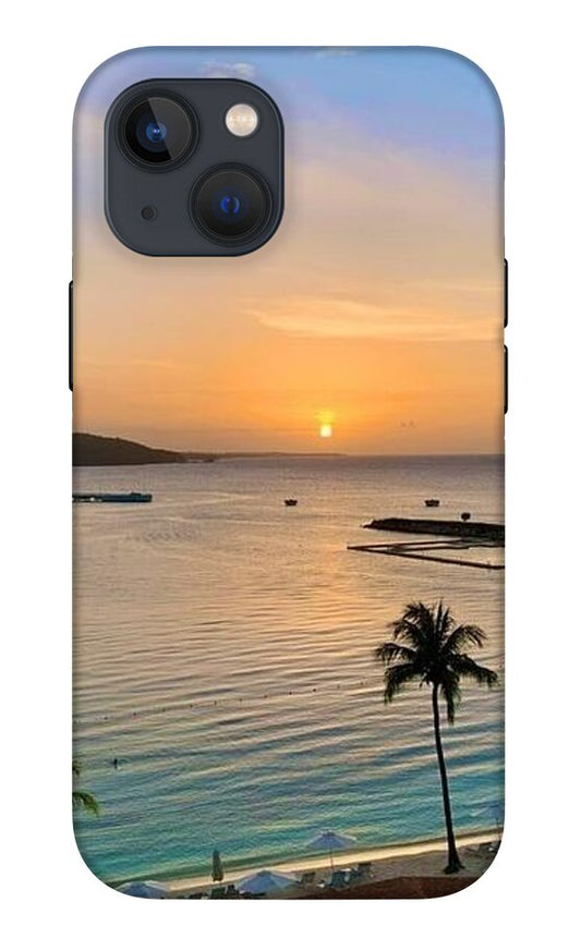 Tropical Sunset Over Serene Bay - Phone Case