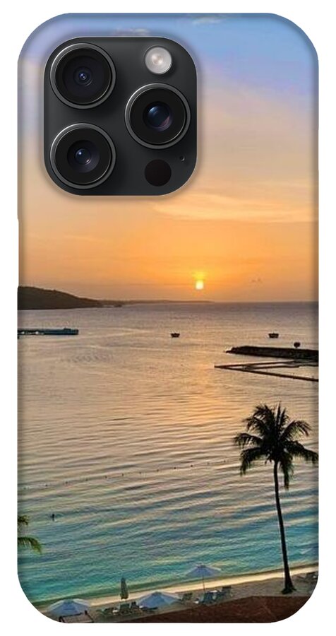 Tropical Sunset Over Serene Bay - Phone Case