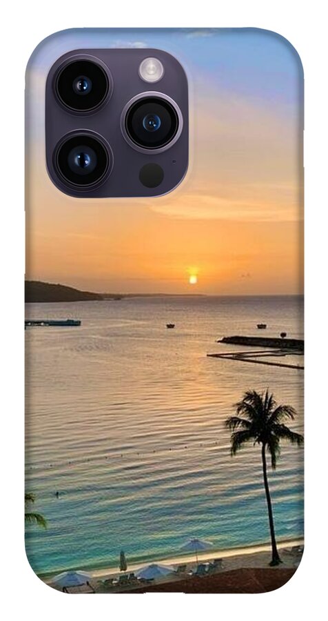 Tropical Sunset Over Serene Bay - Phone Case