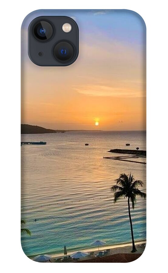 Tropical Sunset Over Serene Bay - Phone Case