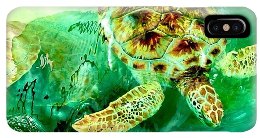 Turtles in Vibrant Waters - Phone Case