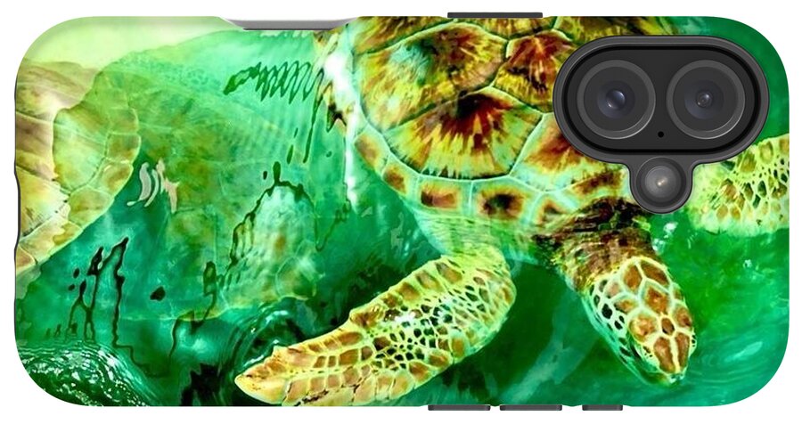 Turtles in Vibrant Waters - Phone Case