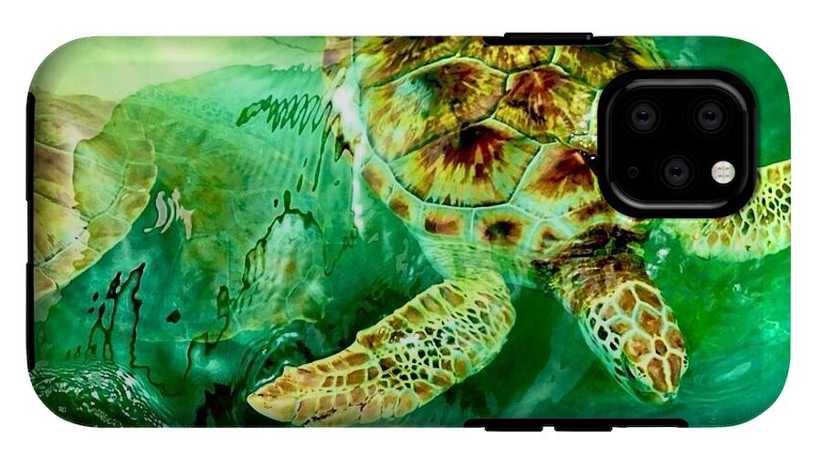 Turtles in Vibrant Waters - Phone Case