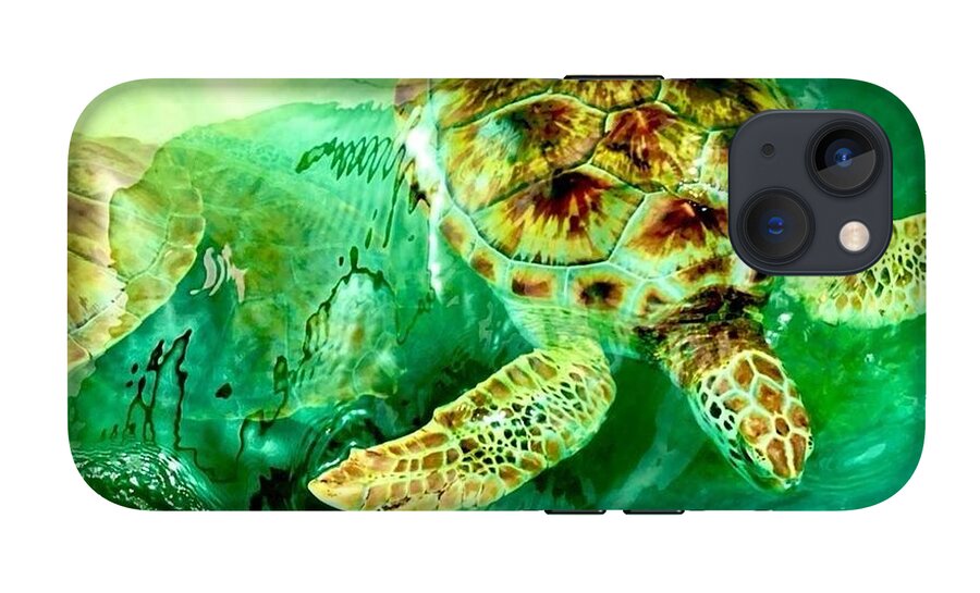 Turtles in Vibrant Waters - Phone Case