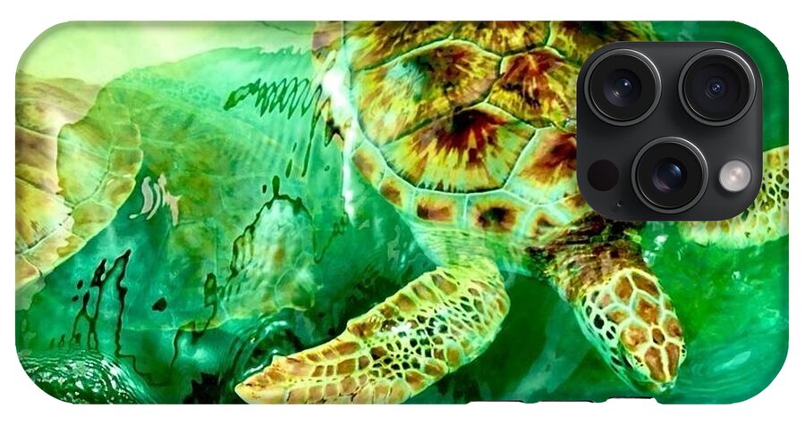 Turtles in Vibrant Waters - Phone Case