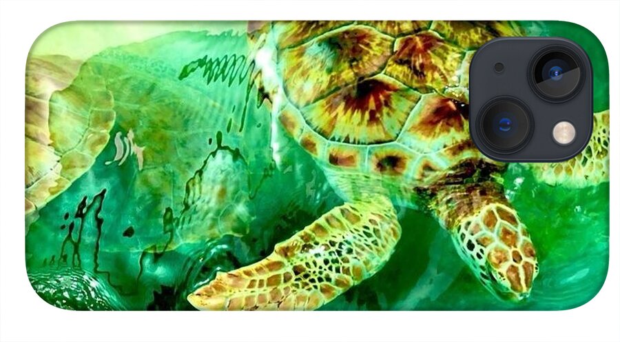 Turtles in Vibrant Waters - Phone Case