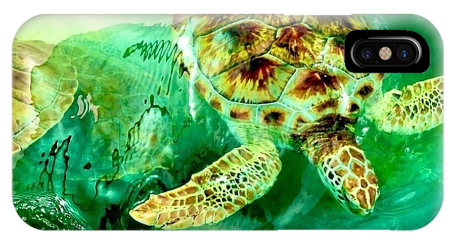 Turtles in Vibrant Waters - Phone Case