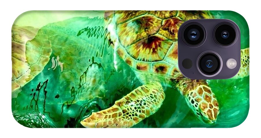 Turtles in Vibrant Waters - Phone Case