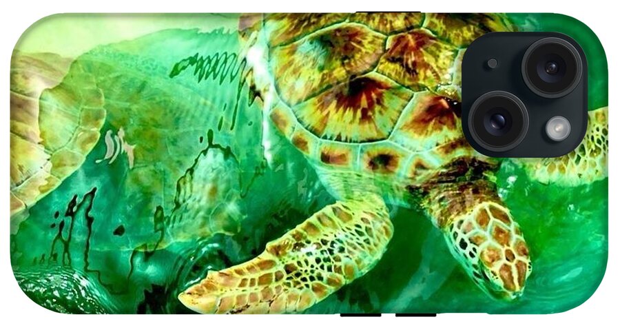 Turtles in Vibrant Waters - Phone Case
