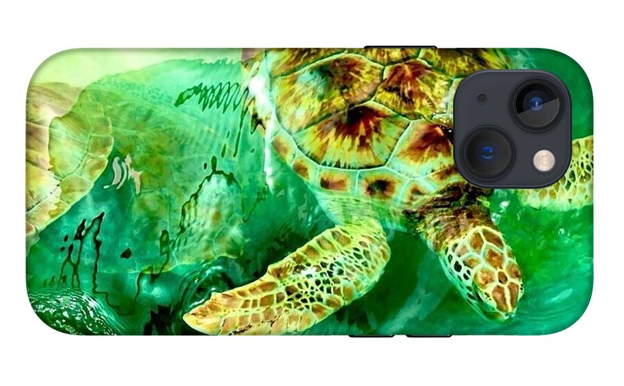 Turtles in Vibrant Waters - Phone Case