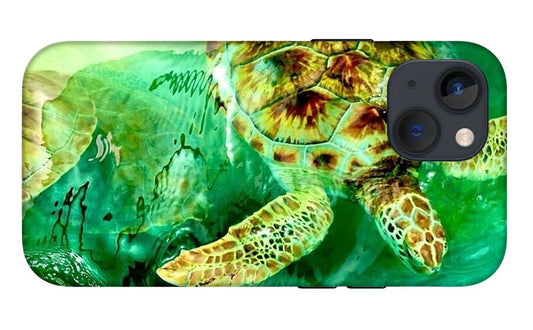 Turtles in Vibrant Waters - Phone Case