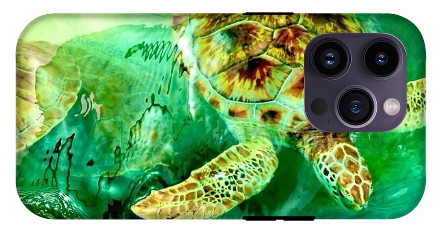 Turtles in Vibrant Waters - Phone Case