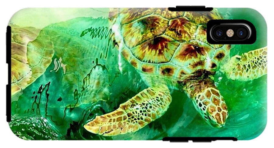 Turtles in Vibrant Waters - Phone Case