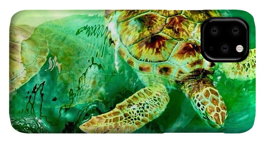 Turtles in Vibrant Waters - Phone Case