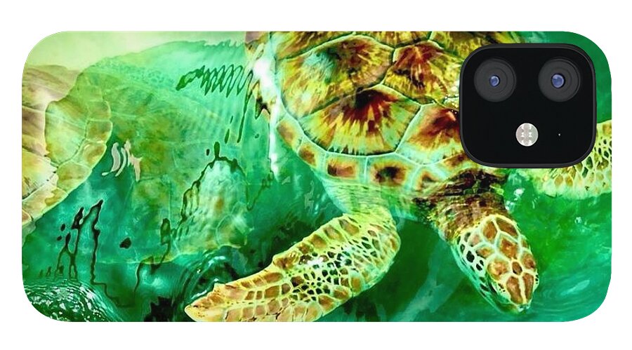 Turtles in Vibrant Waters - Phone Case