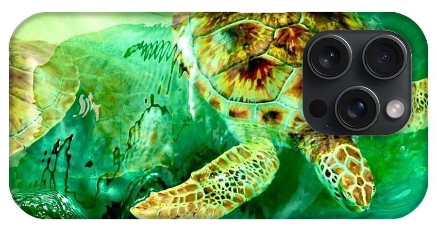 Turtles in Vibrant Waters - Phone Case