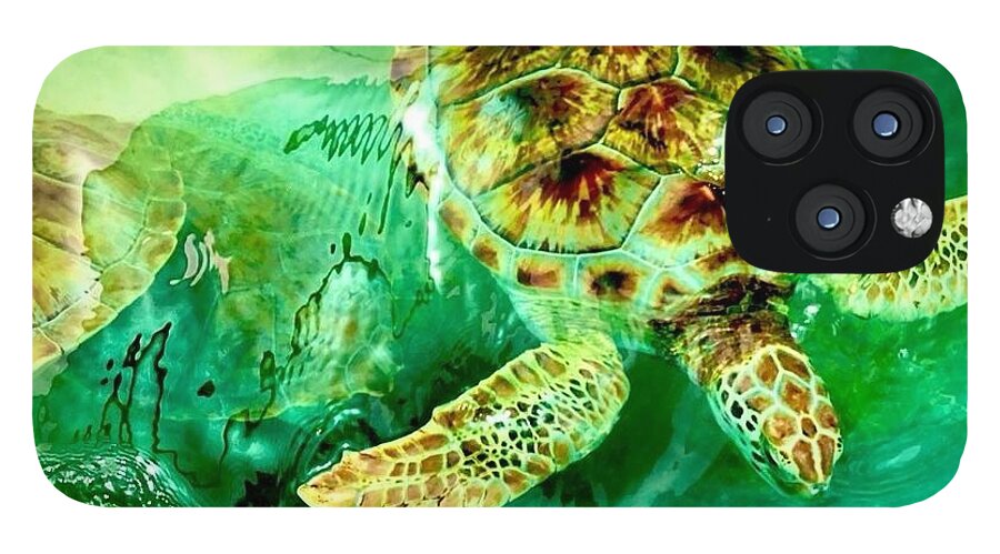 Turtles in Vibrant Waters - Phone Case