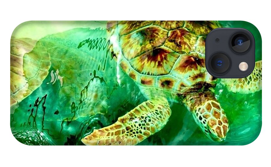 Turtles in Vibrant Waters - Phone Case