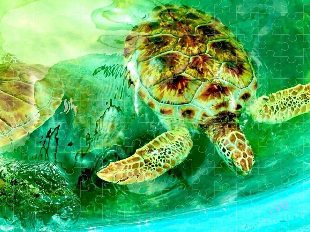 Turtles in Vibrant Waters - Puzzle