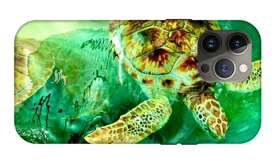 Turtles in Vibrant Waters - Phone Case