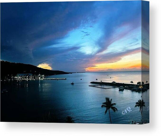 Vibrant Sunset Over Calm Waters - Canvas Print