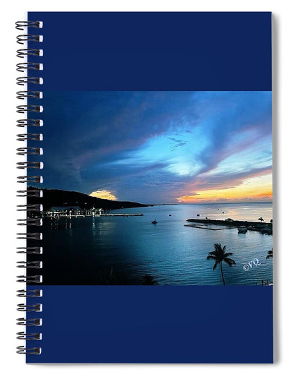 Vibrant Sunset Over Calm Waters - Spiral Notebook