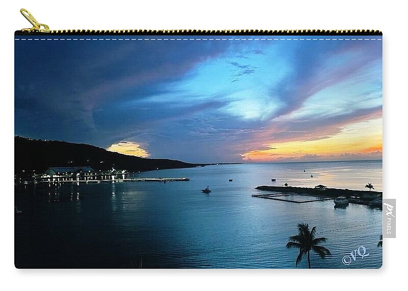 Vibrant Sunset Over Calm Waters - Zip Pouch