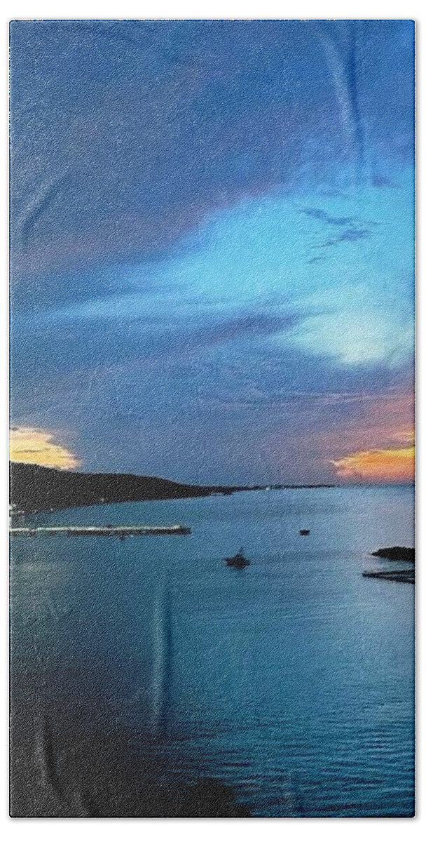 Vibrant Sunset Over Calm Waters - Bath Towel