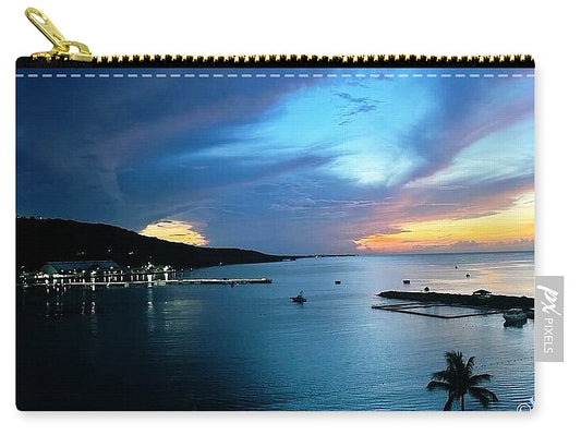 Vibrant Sunset Over Calm Waters - Zip Pouch