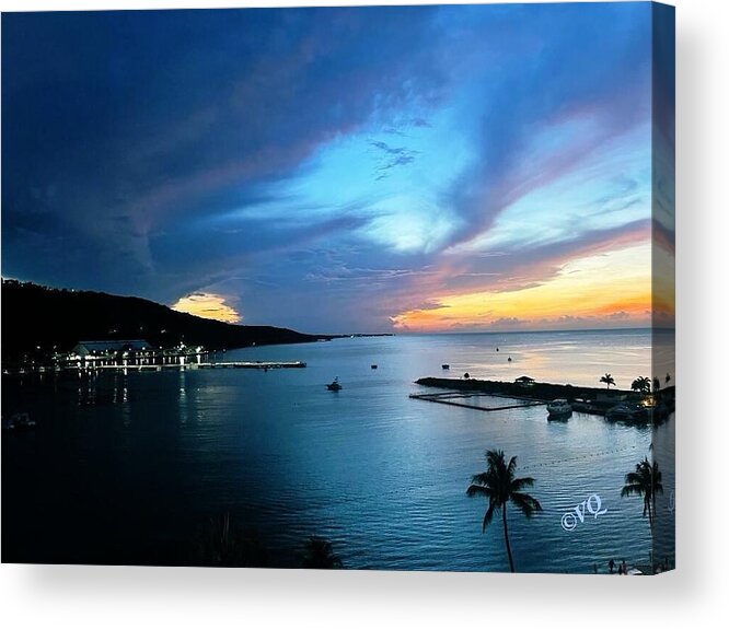 Vibrant Sunset Over Calm Waters - Acrylic Print