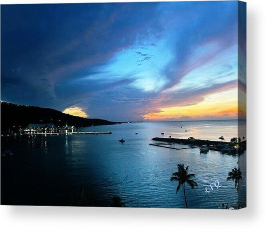 Vibrant Sunset Over Calm Waters - Acrylic Print