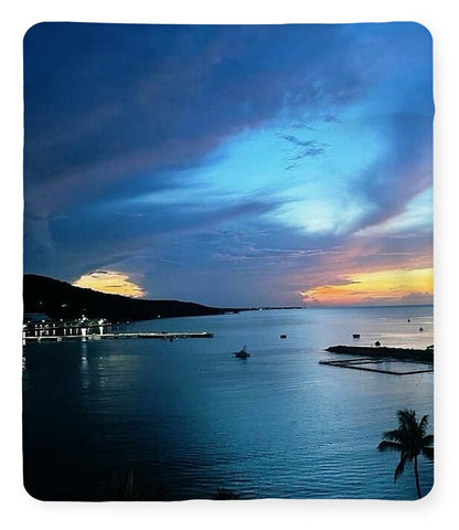 Vibrant Sunset Over Calm Waters - Blanket