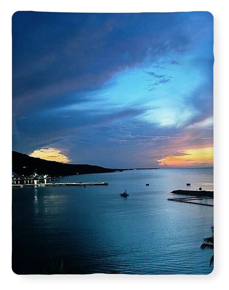 Vibrant Sunset Over Calm Waters - Blanket