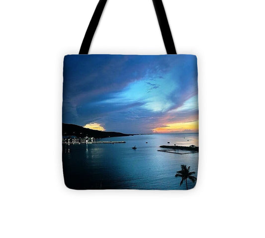 Vibrant Sunset Over Calm Waters - Tote Bag